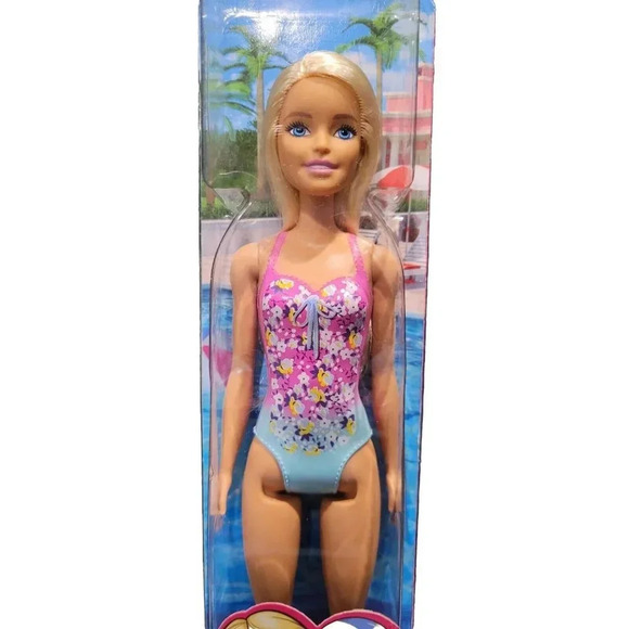 Barbie Doll Blonde Wearing Swimsuit Fashion Doll Unopened Model GHW37 BRAND NEW - Picture 3 of 6